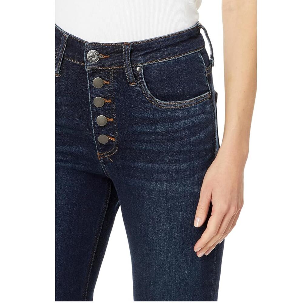 Kut Rachel High Rise FAB AB Mom BTN Fly Raw Hem Jeans, Size 12
